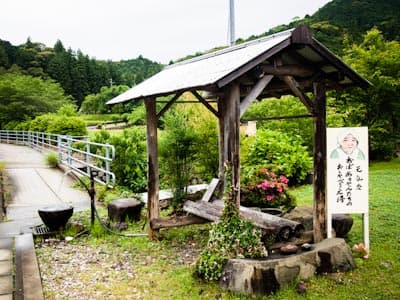 Rest stop with mountain water from 500 meters up in the mountains