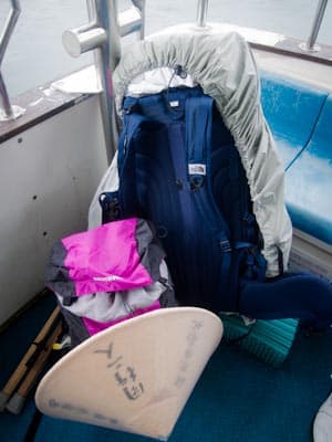 Two pilgrim backpacks of different sizes