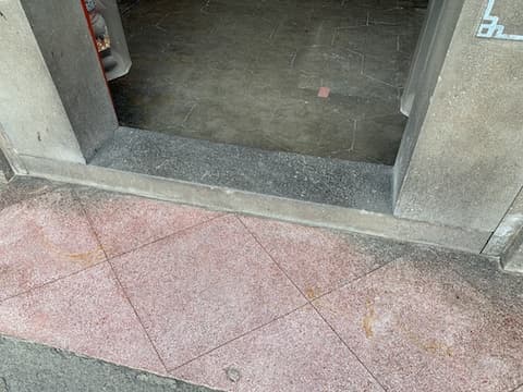 Threshold of a side entrance at a Buddhist temple
