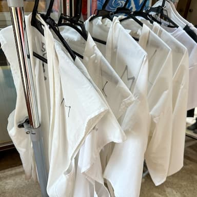 A pilgrim white hakui on a rack