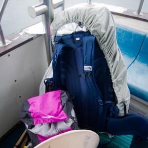 Two pilgrim backpacks of different sizes