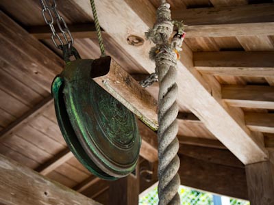 Bell for prayers at a temple in Shikoku, Japan